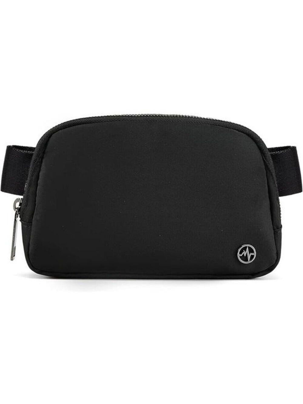 Black crossbody fanny pack for women nylon belt bag adjustable strap travel bag